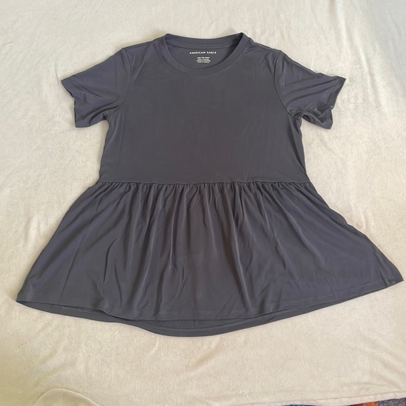Washed Black American Eagle XXS Babydoll T-Shirt - Picture 1 of 5